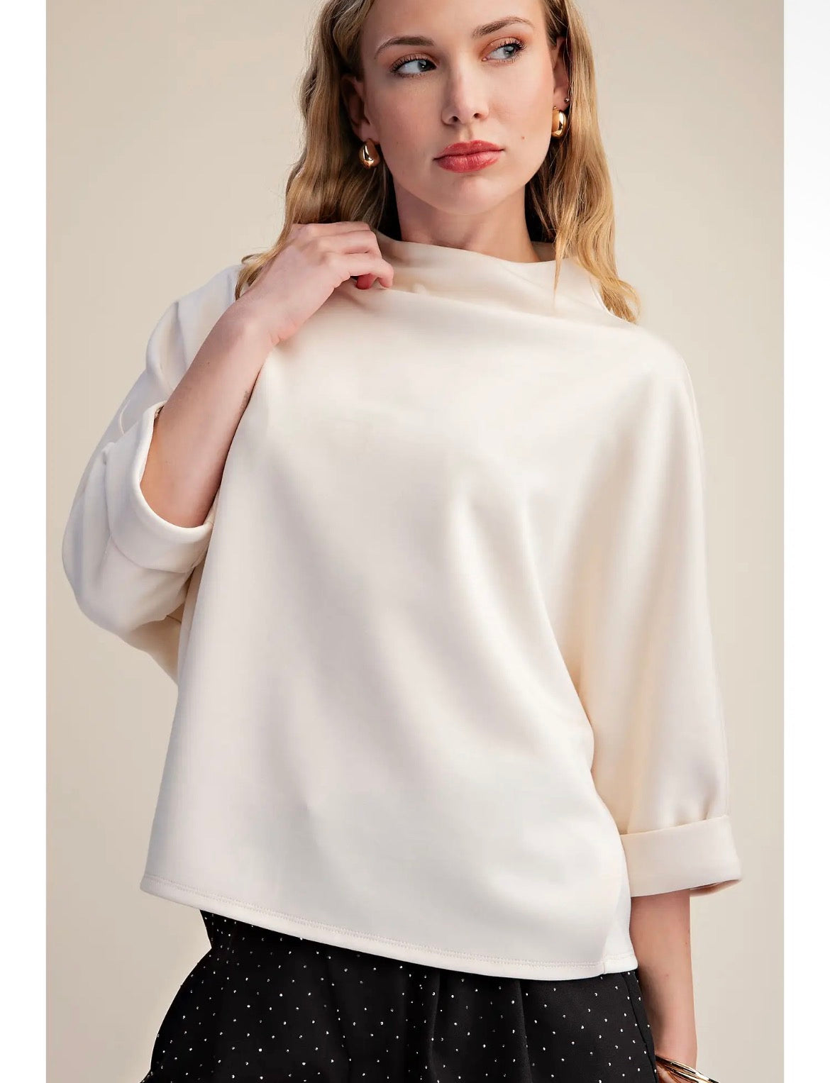 Mock Neck Buttery Soft 3/4 Sleeve