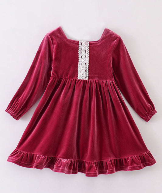 Mauve Velvet Lace Dress