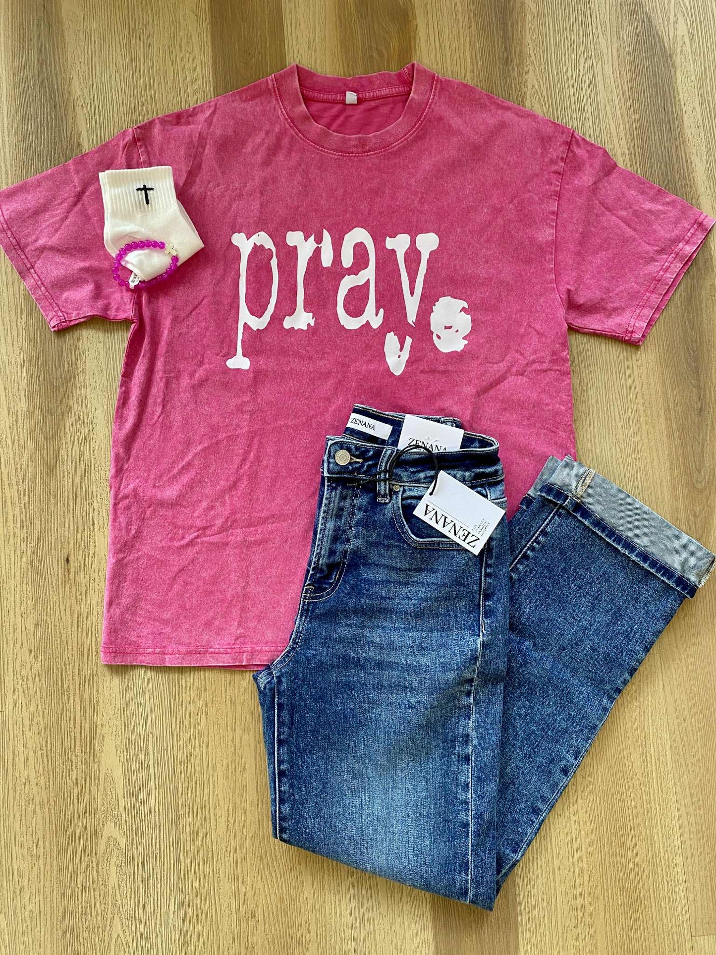 Vintage Washed Pray Tshirt