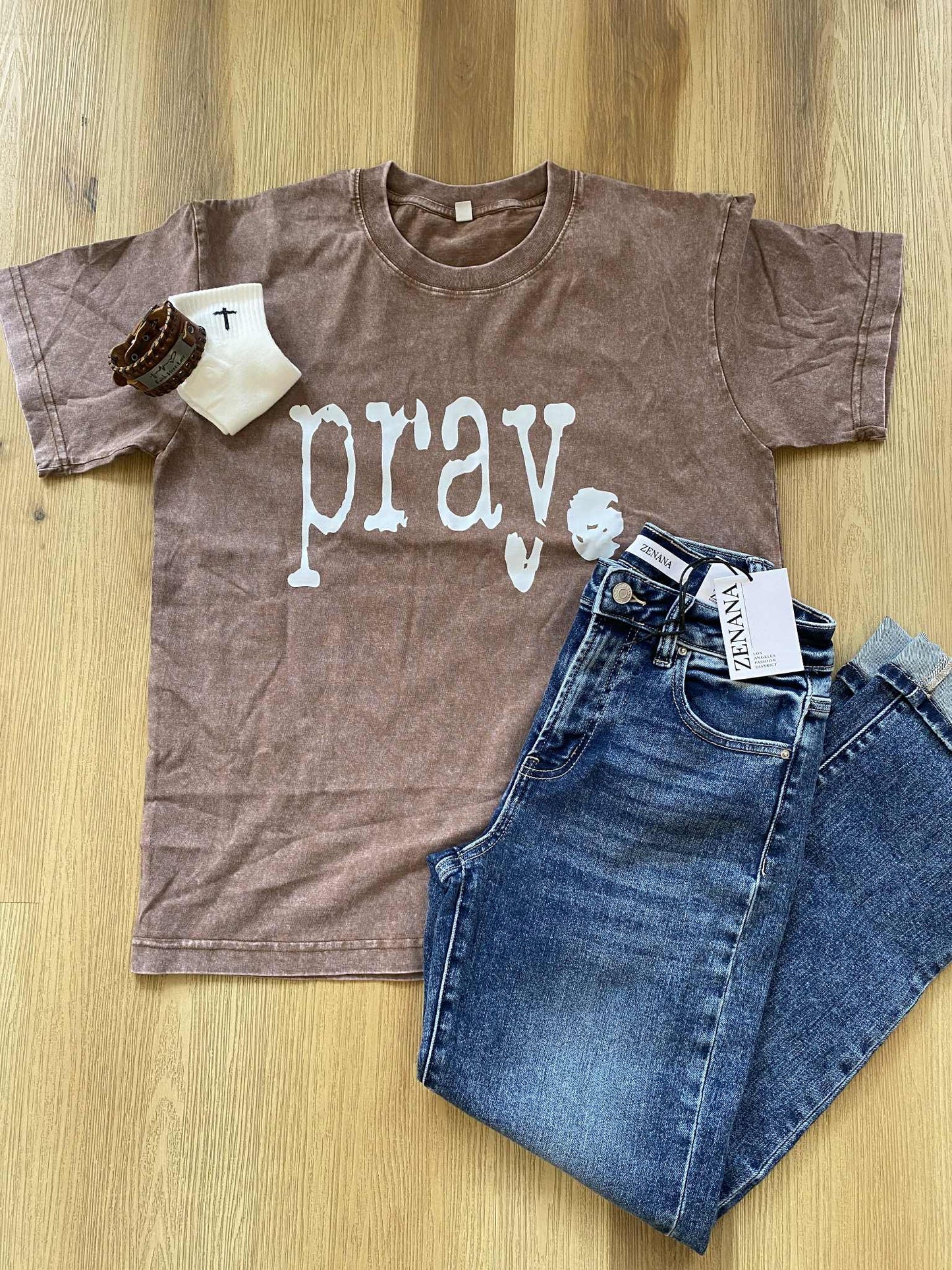 Vintage Washed Pray Tshirt