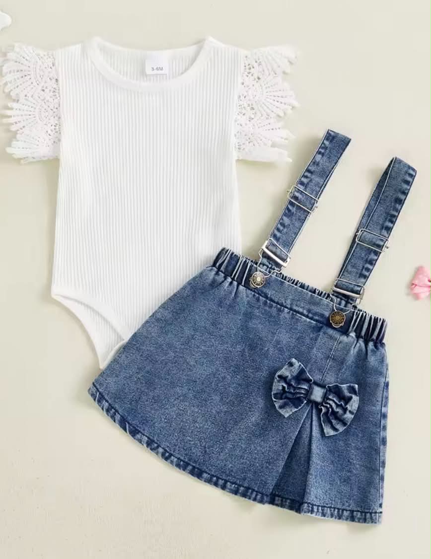 Denim Bib Dress Set
