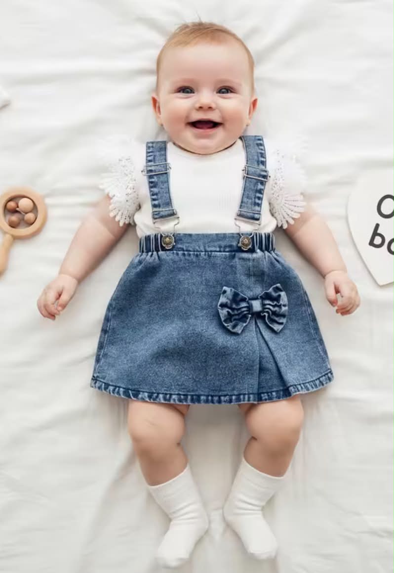 Denim Bib Dress Set