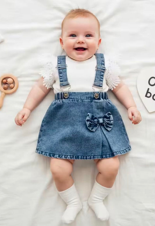 Denim Bib Dress Set