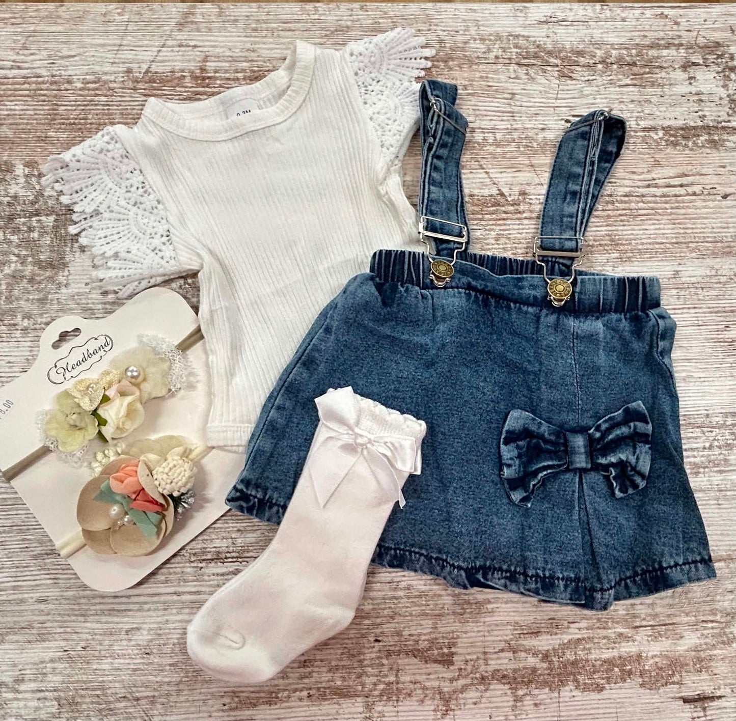 Denim Bib Dress Set