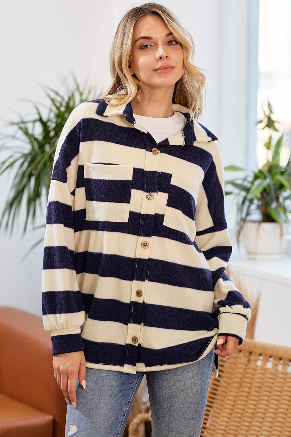 Warm My Heart Stripe Shacket