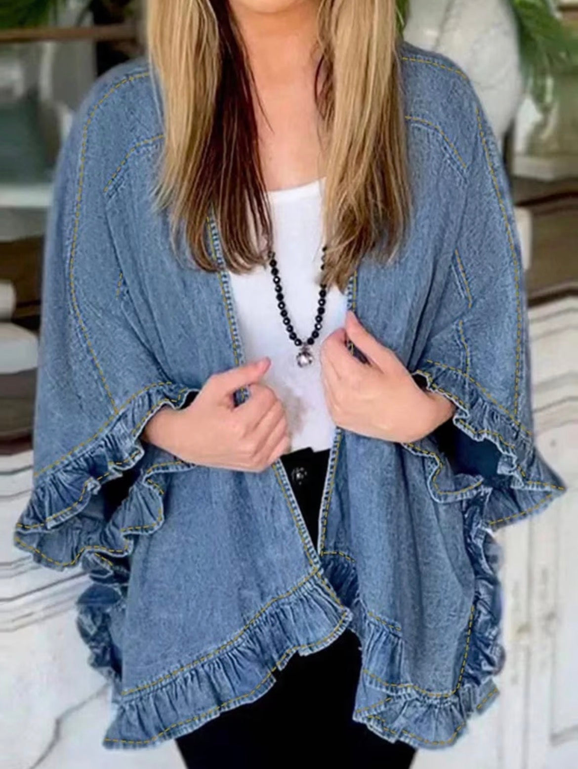 Light Weight Denim Kimono