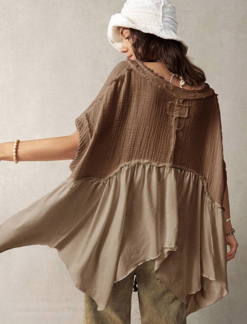 Boho Asymmetrical Hem Blouse