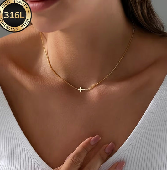 Side Cross Necklace
