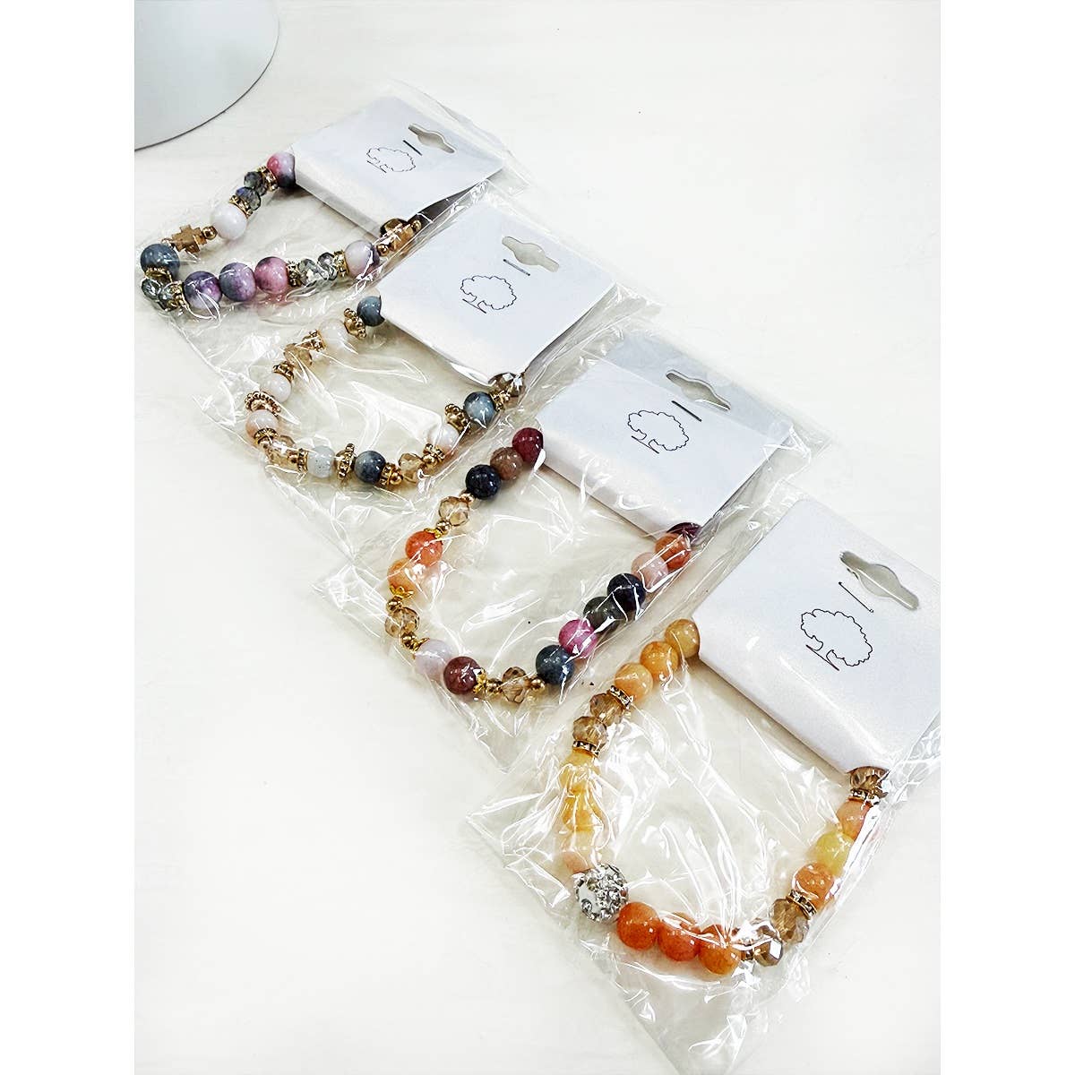 Soft Shades of Mix Bead Stretch Bracelets