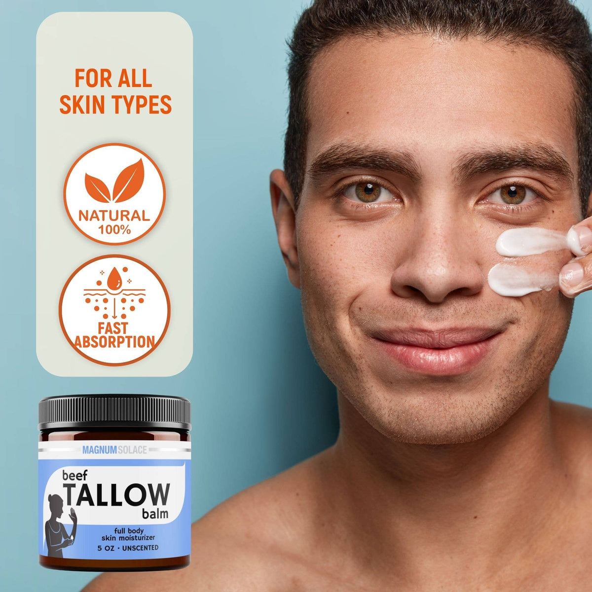 Beef Tallow Balm for Skin – Deep Moisture, 2 Ingredients