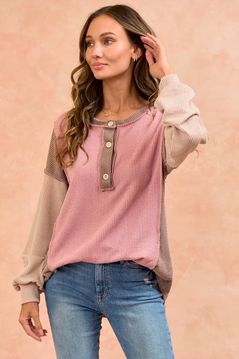 LMT4830-Amalias rib long sleeves top