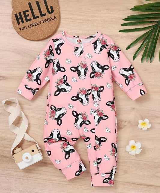 Pink Cow Jumpsuit