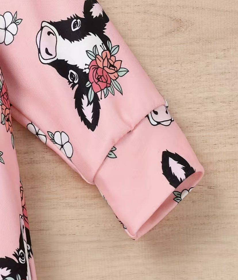 Pink Cow Jumpsuit