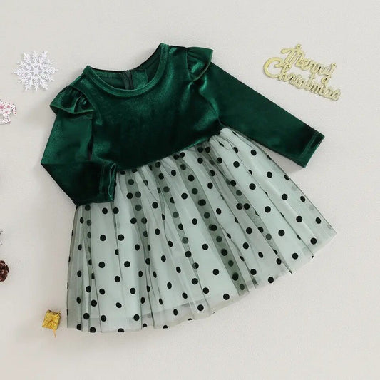 Green Velvet Tutu Dress