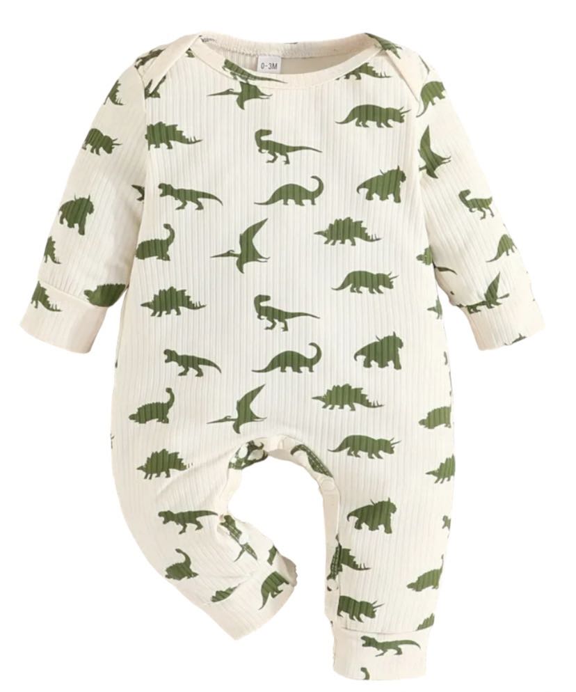 Ribbed Dinosaur Jumpsuit