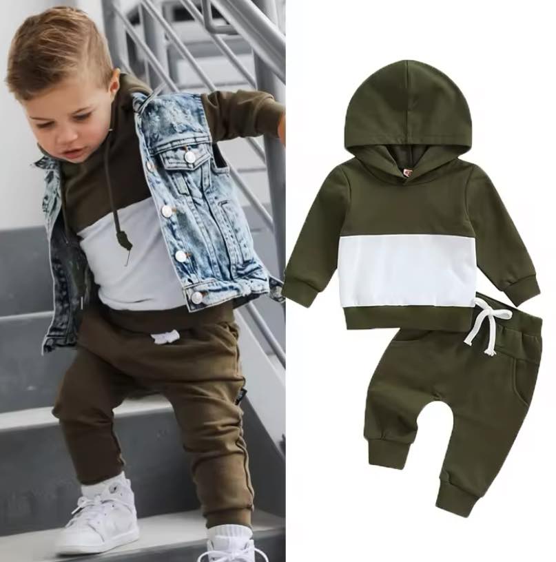 Patchwork Hooded Sweatsuit