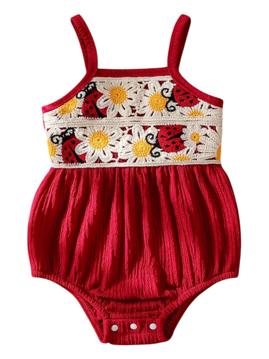 Crocheted Ladybug Romper