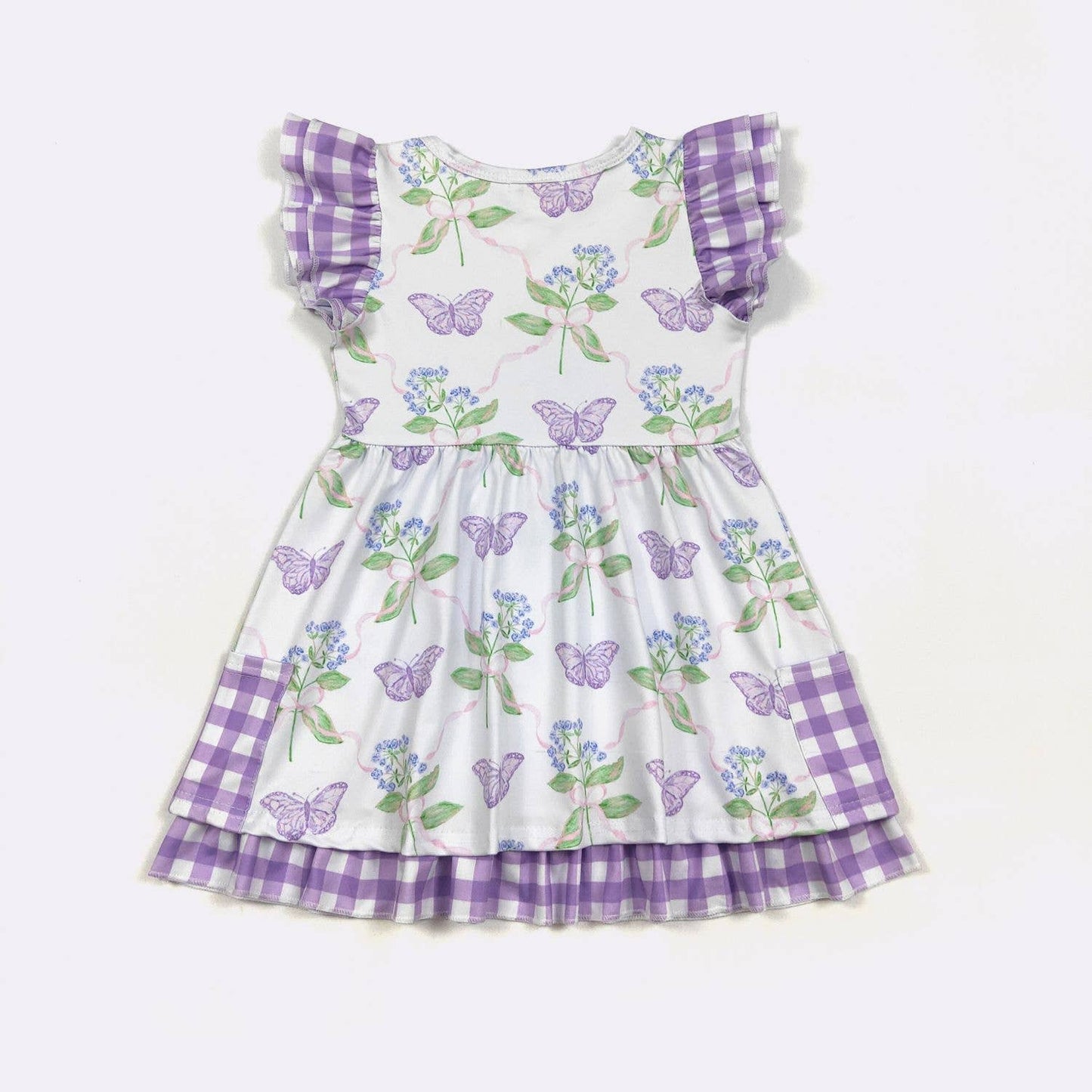 Violet Butterfly Girls Dress