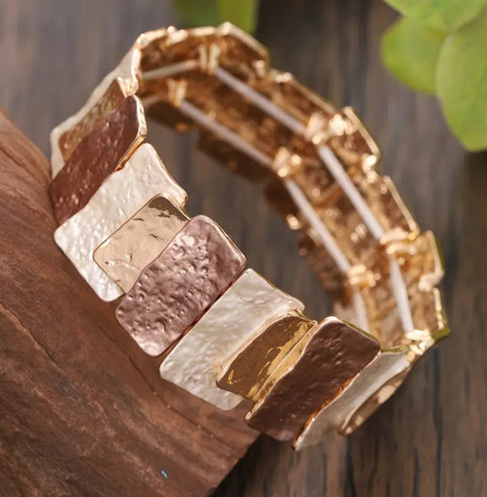 Rose Gold Geometric Drop Bracelet
