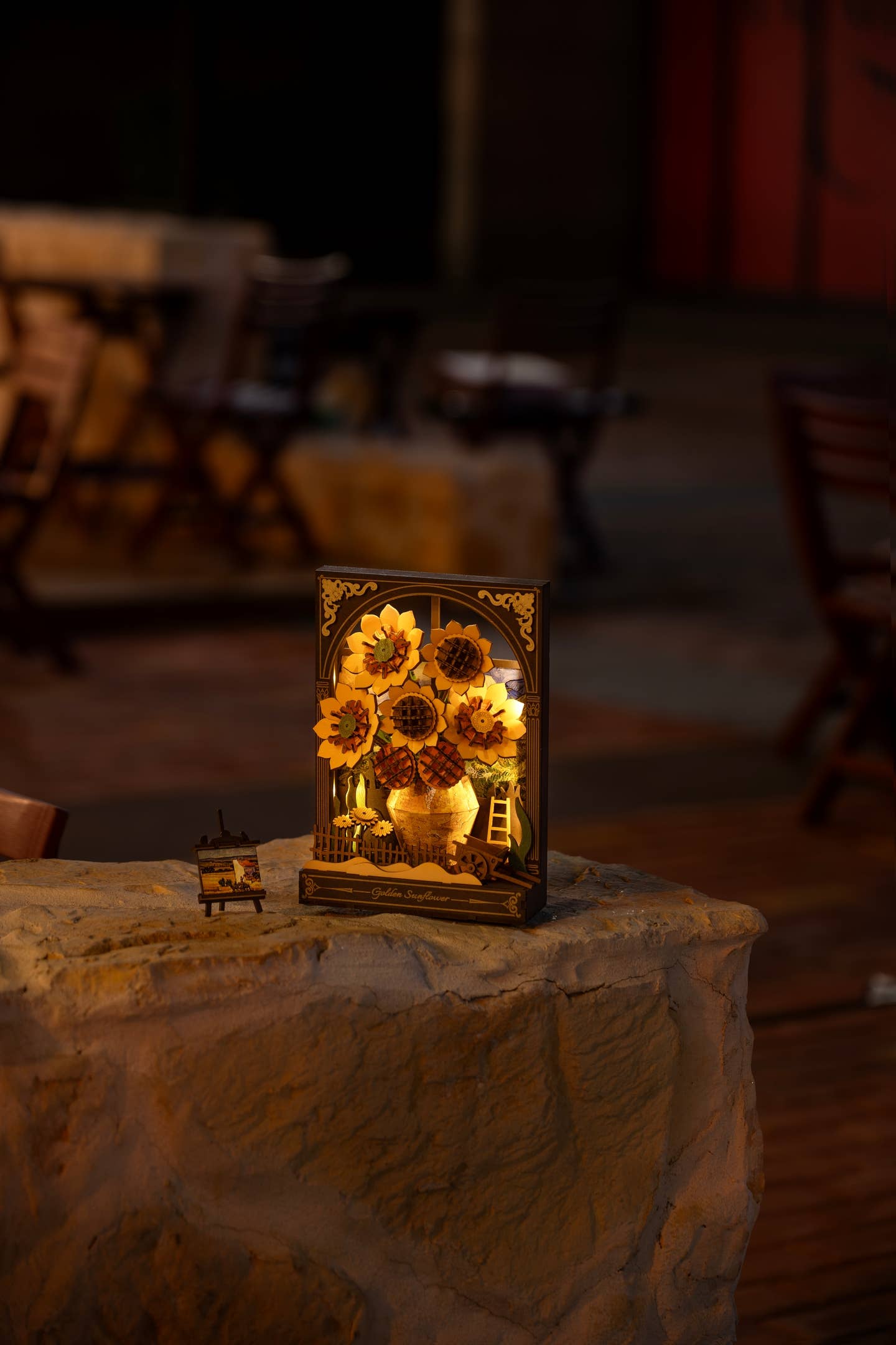 DIY 3D Wooden Puzzle: Golden Sunflower