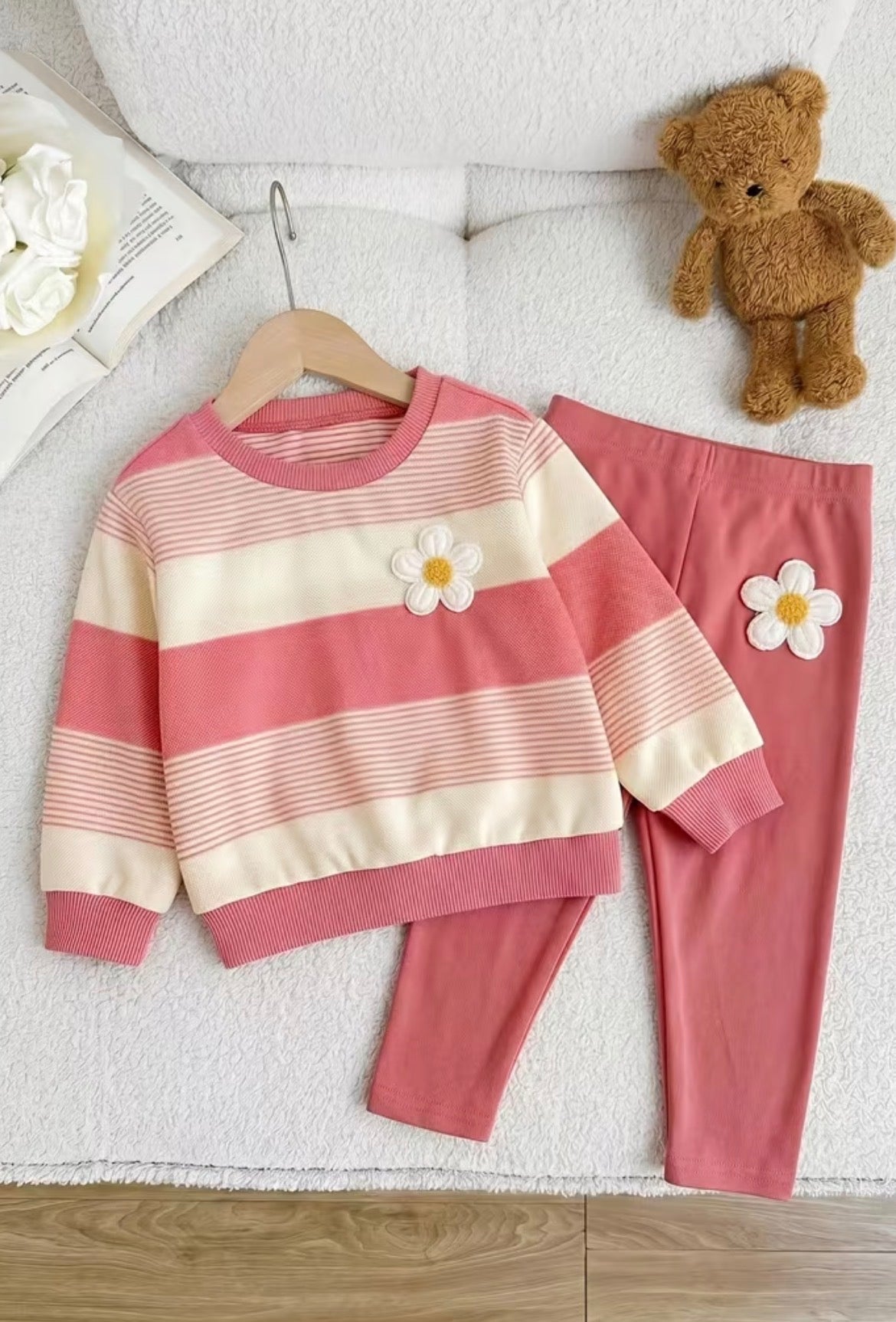 Knit Striped Flower Power