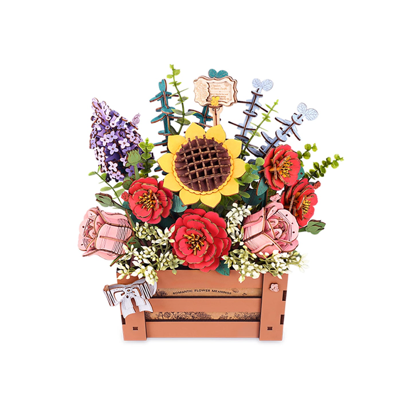 DIY 3D Flower Puzzle Wooden Bloom Box