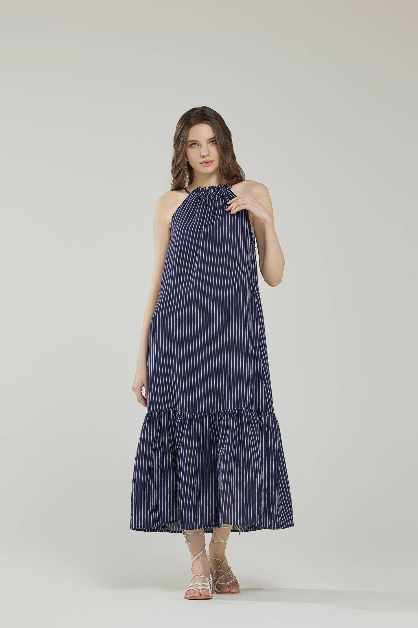 IND1029 Stripe Maxi Dress