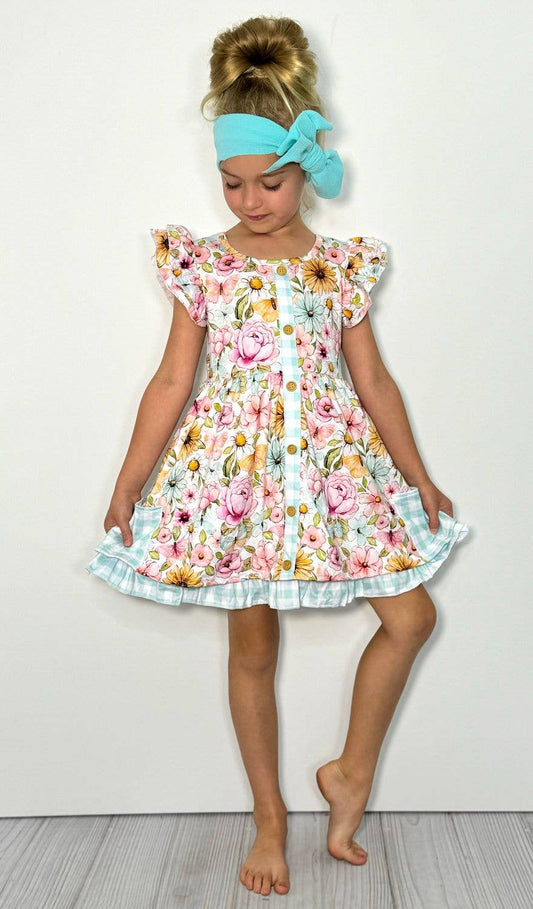 Butterfly Garden Girls Dress