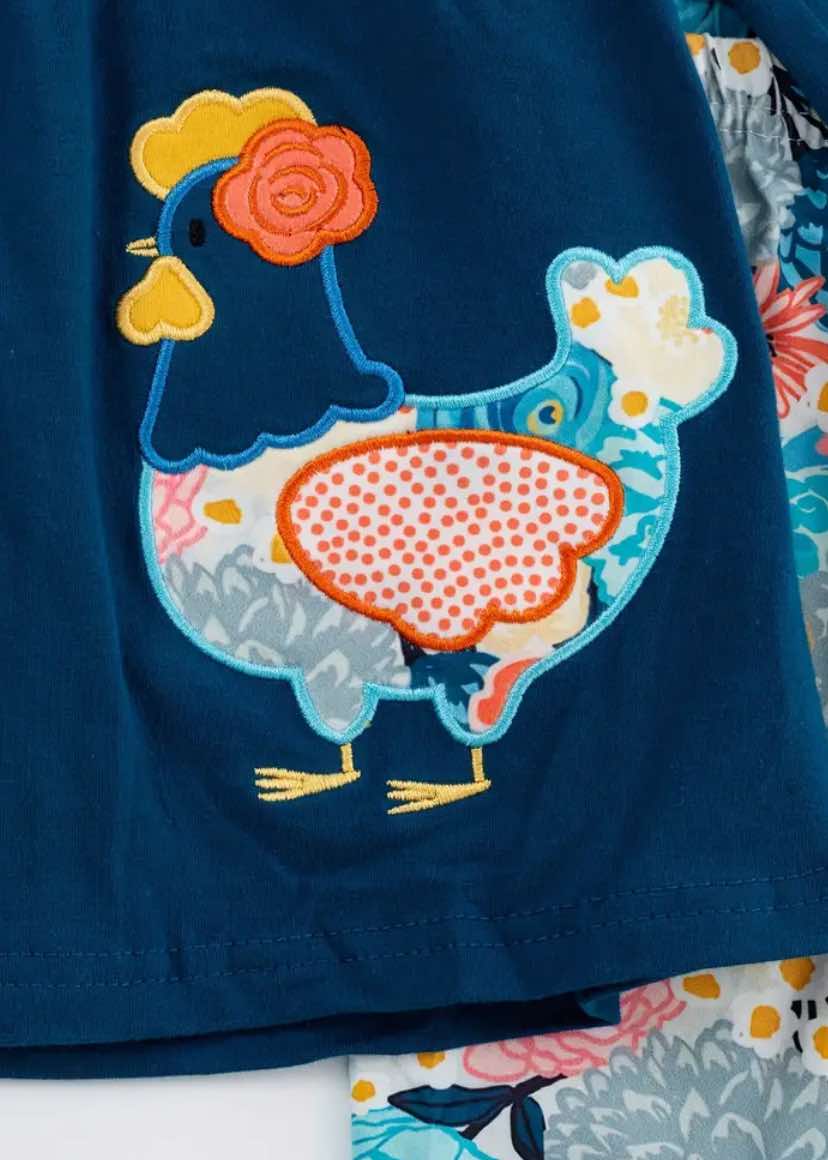 Chicken and Floral Scarf Set