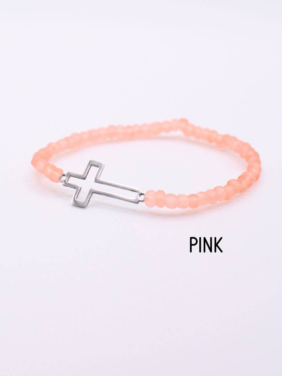 Silver Cross bracelet - Christian Gift, Catholic jewelry