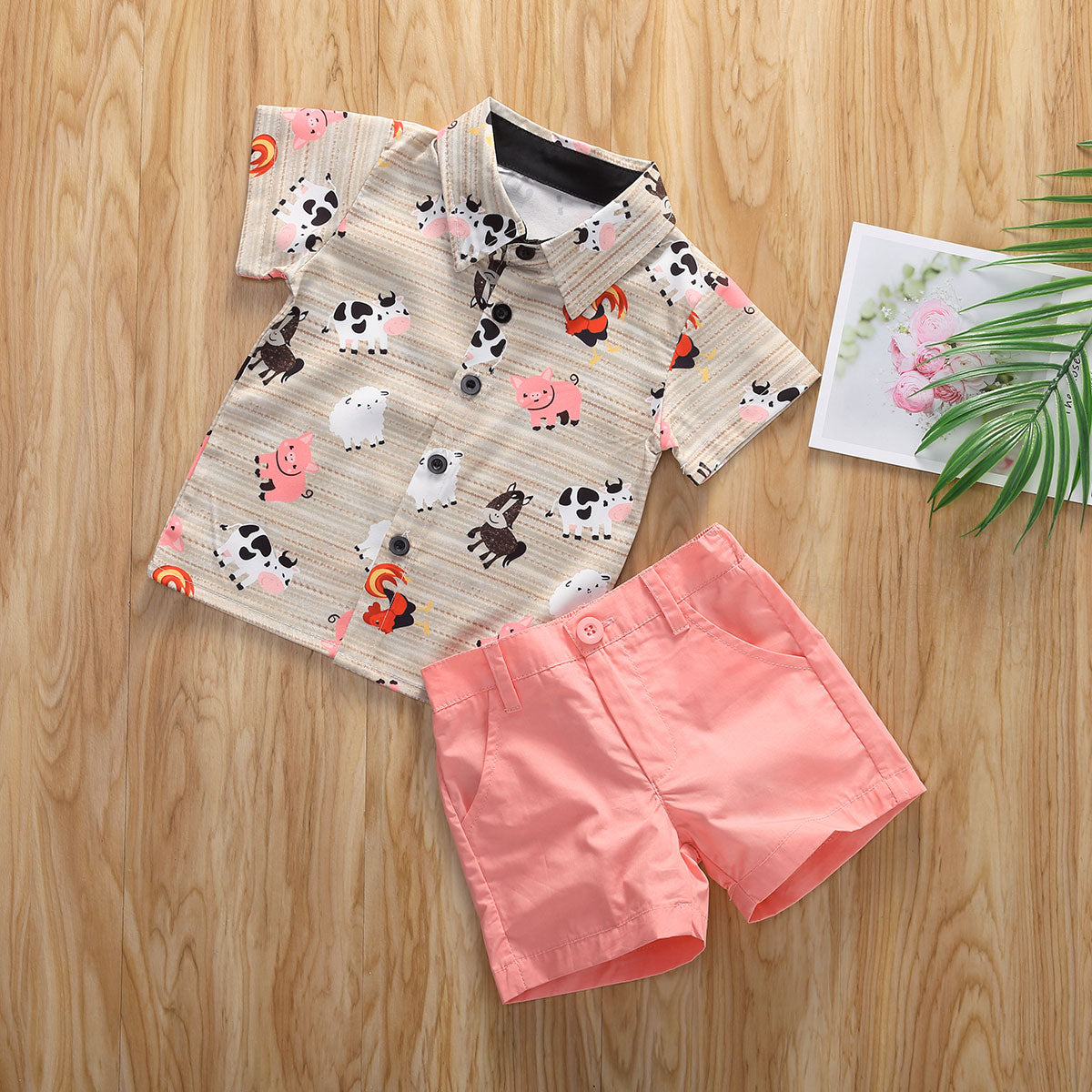 Farm Button Up Shorts Set