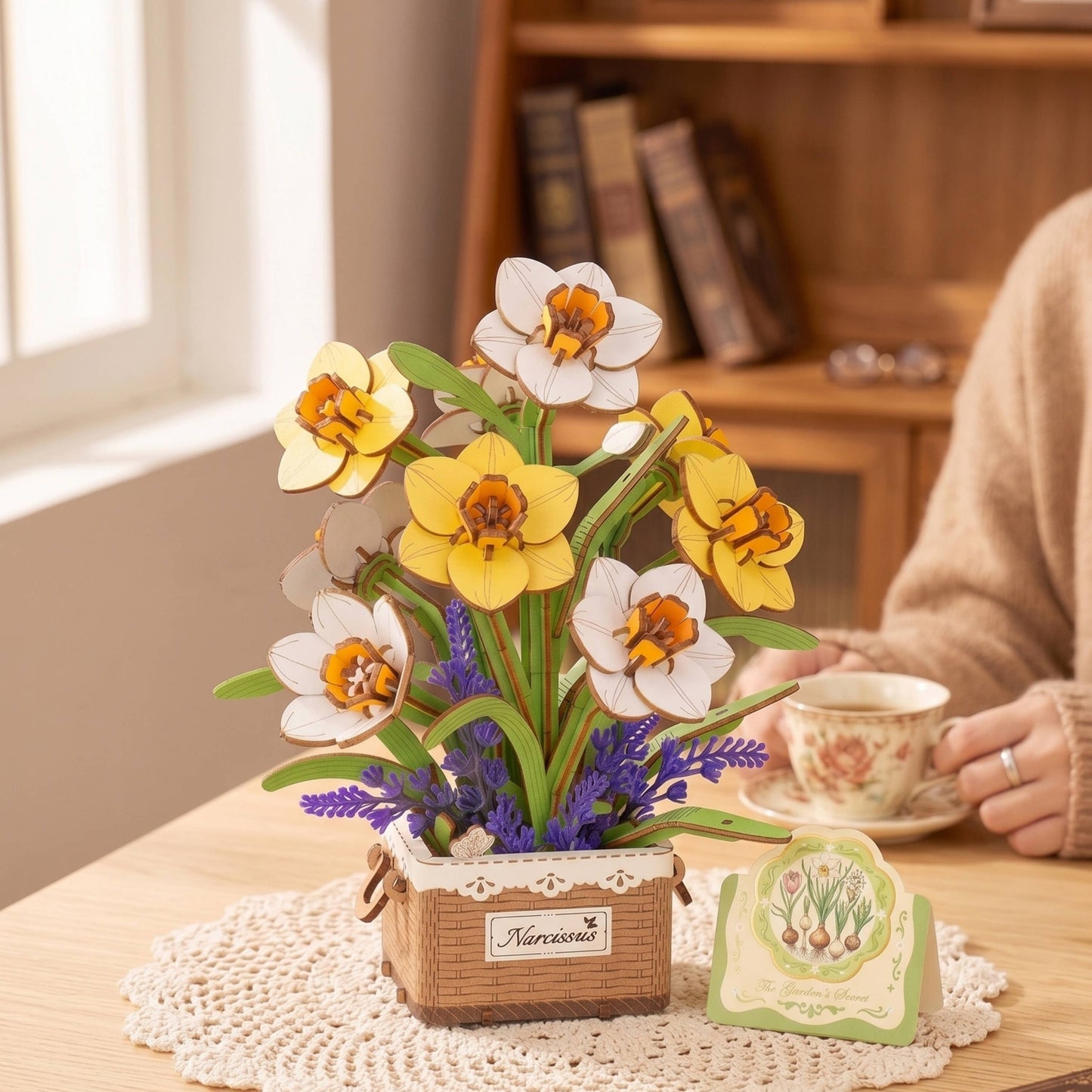 3D Wooden Flower Puzzle: Narcissus