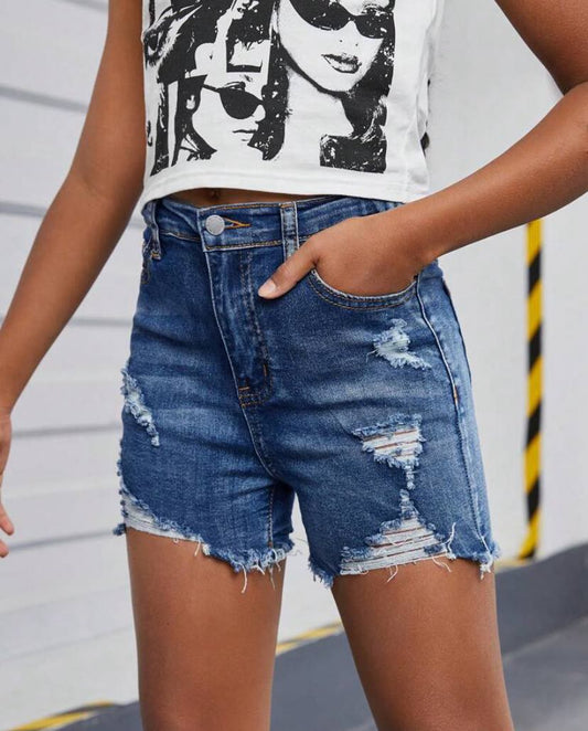 Distressed Girls Shorts