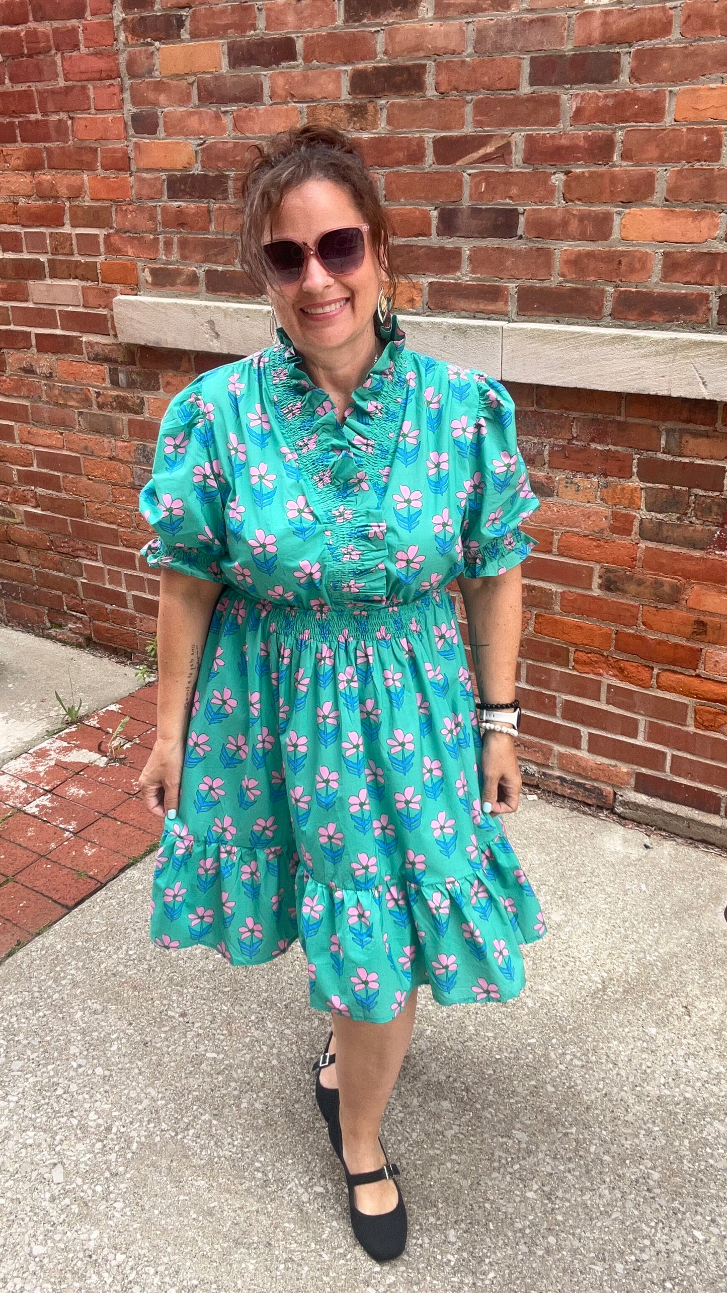 Ruffled Floral Babydoll Dress