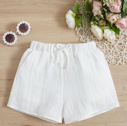 White Linen Shorts