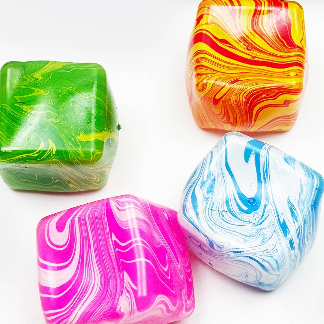 Marbled Cube Shaped Squish Toy
