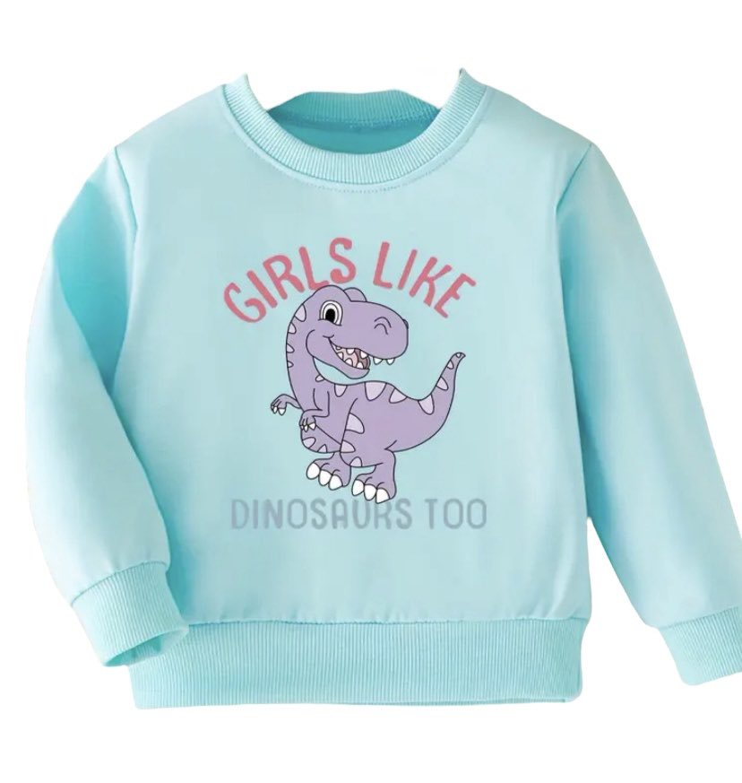 Girls Like Dinosaurs Too Sweatshirt