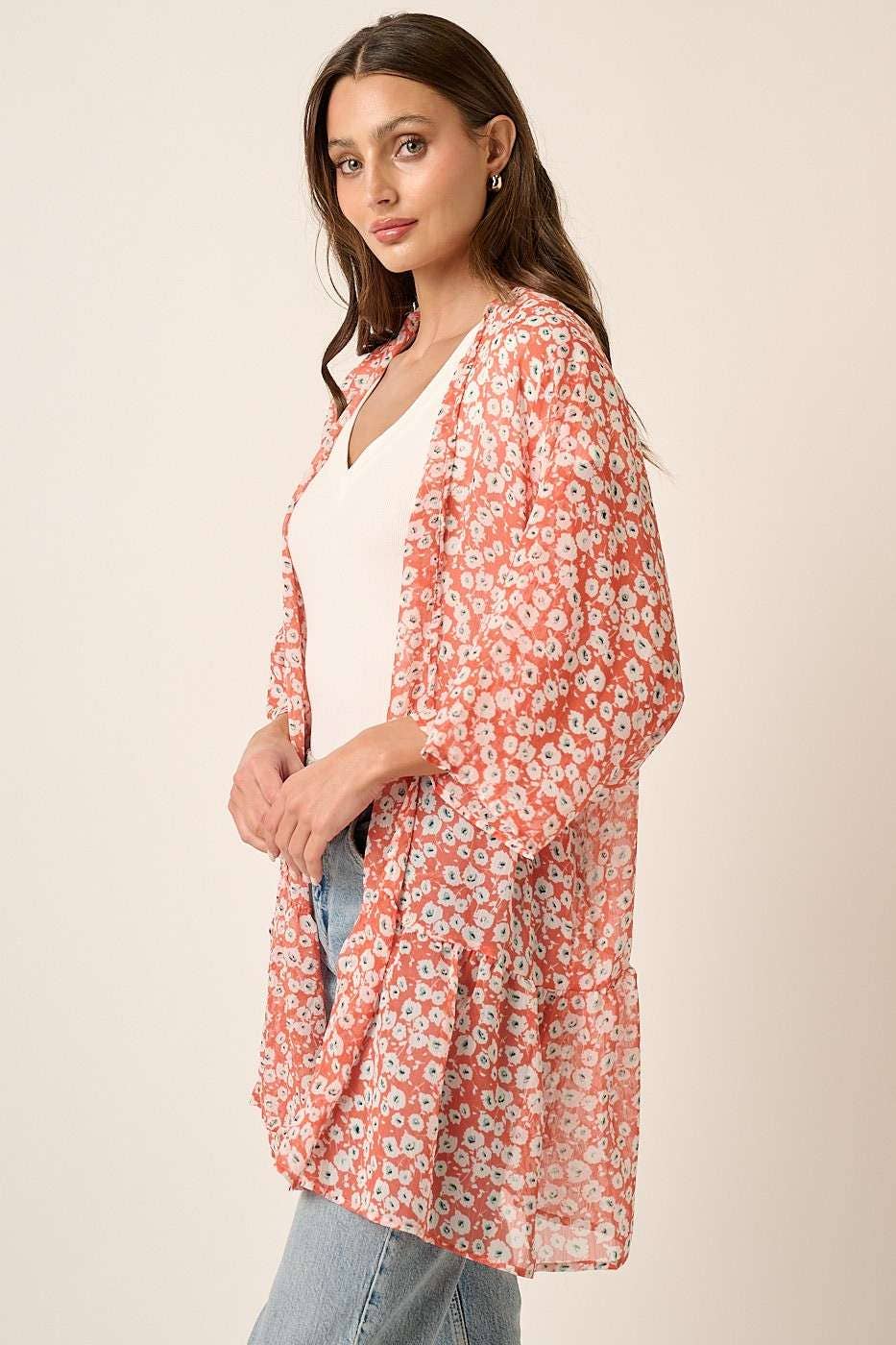 FLOWER PRINT YORYU CHIFFON DUSTER