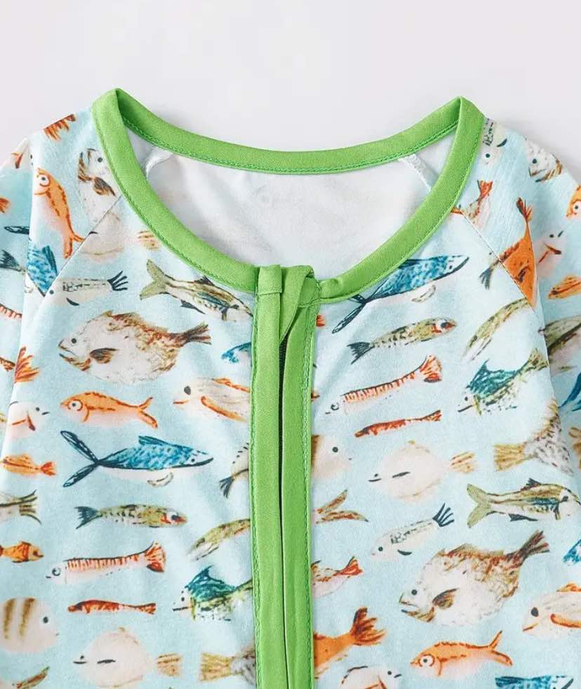 Fish Print Romper