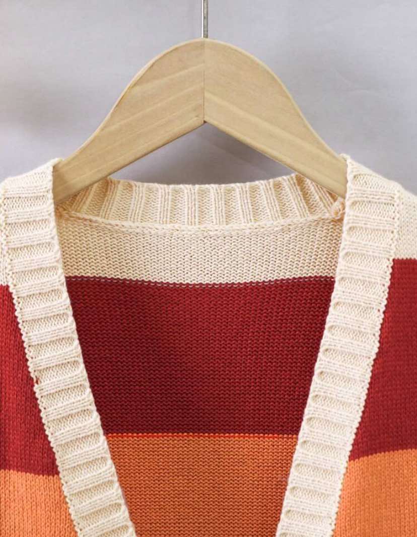 Color Block Fall Cardigan