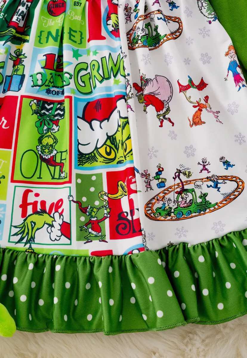 Grinch Ruffle Dress