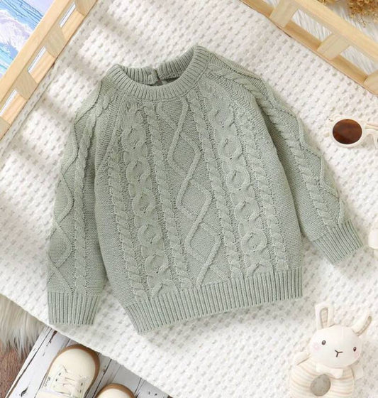 Mint Green Twist Rope Sweater