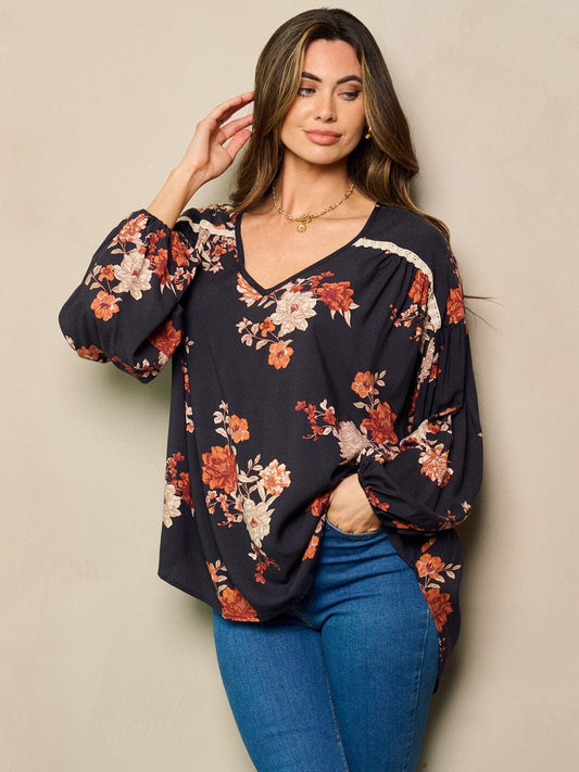 High-Low Floral Tunic Top