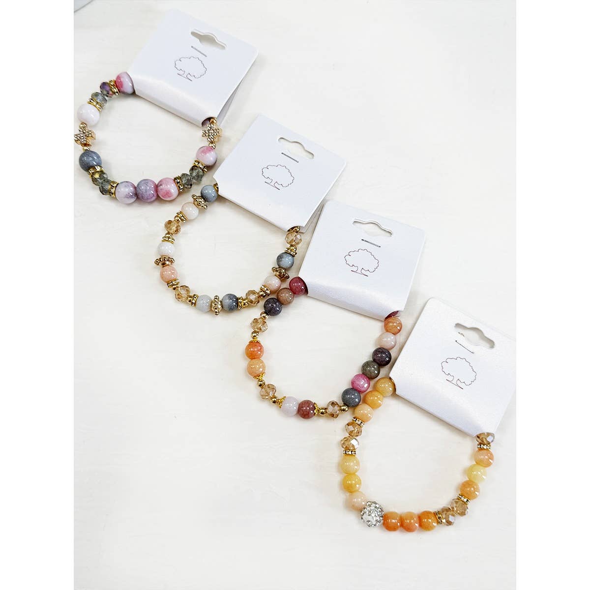 Soft Shades of Mix Bead Stretch Bracelets