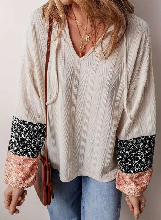 Sleeve & Drawstring Detail Top