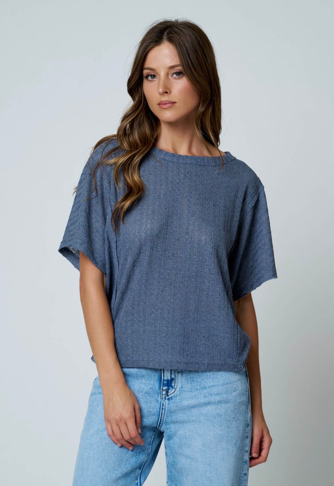 Dolman Exposed Seam Knit Top