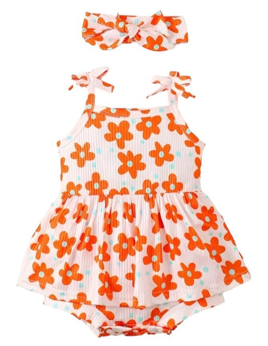 Orange Hippy Romper