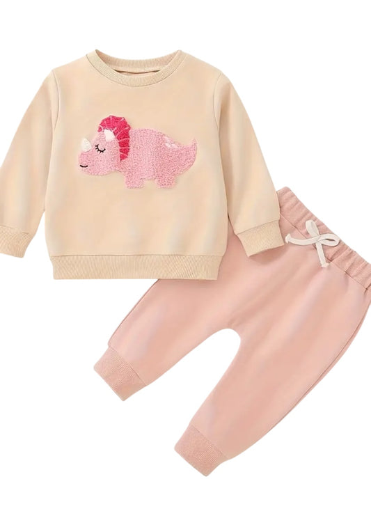 Pink Dinosaur Sweatsuit