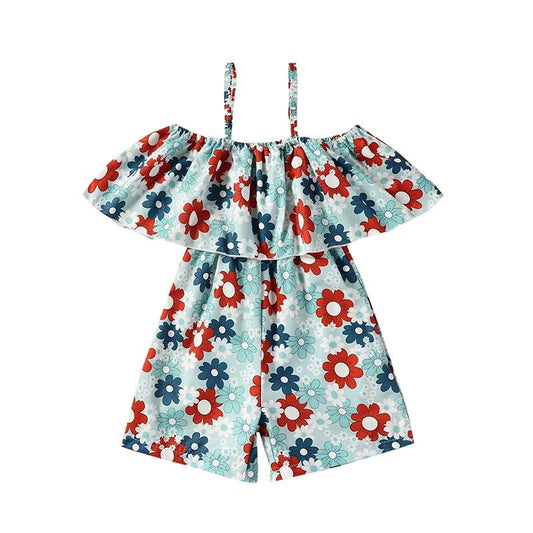 Hippy Blue Flower Romper