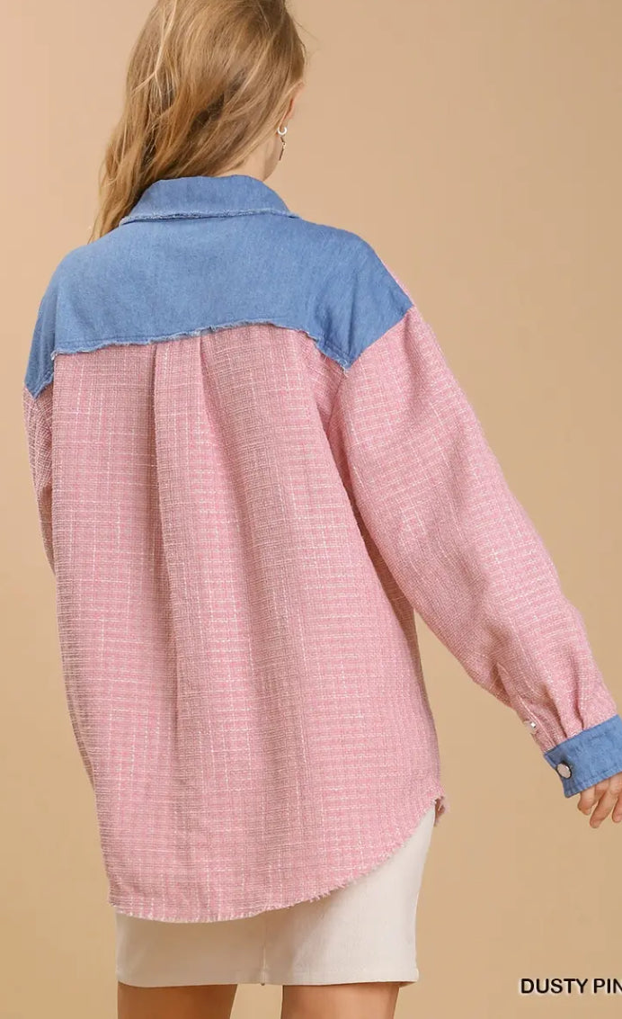 UMGEE Plaid Collared Shacket